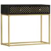 Day and Night - Day and Night Solid Black and Gold Mango Wood Console Table 90x30x75cm