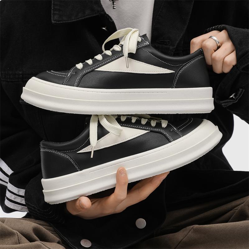 

2025 новый нишевый хай-стрит трендовый бренд плоские мужские туфли модные спортивные кожаные универсальные повседневные кеды мужские 44