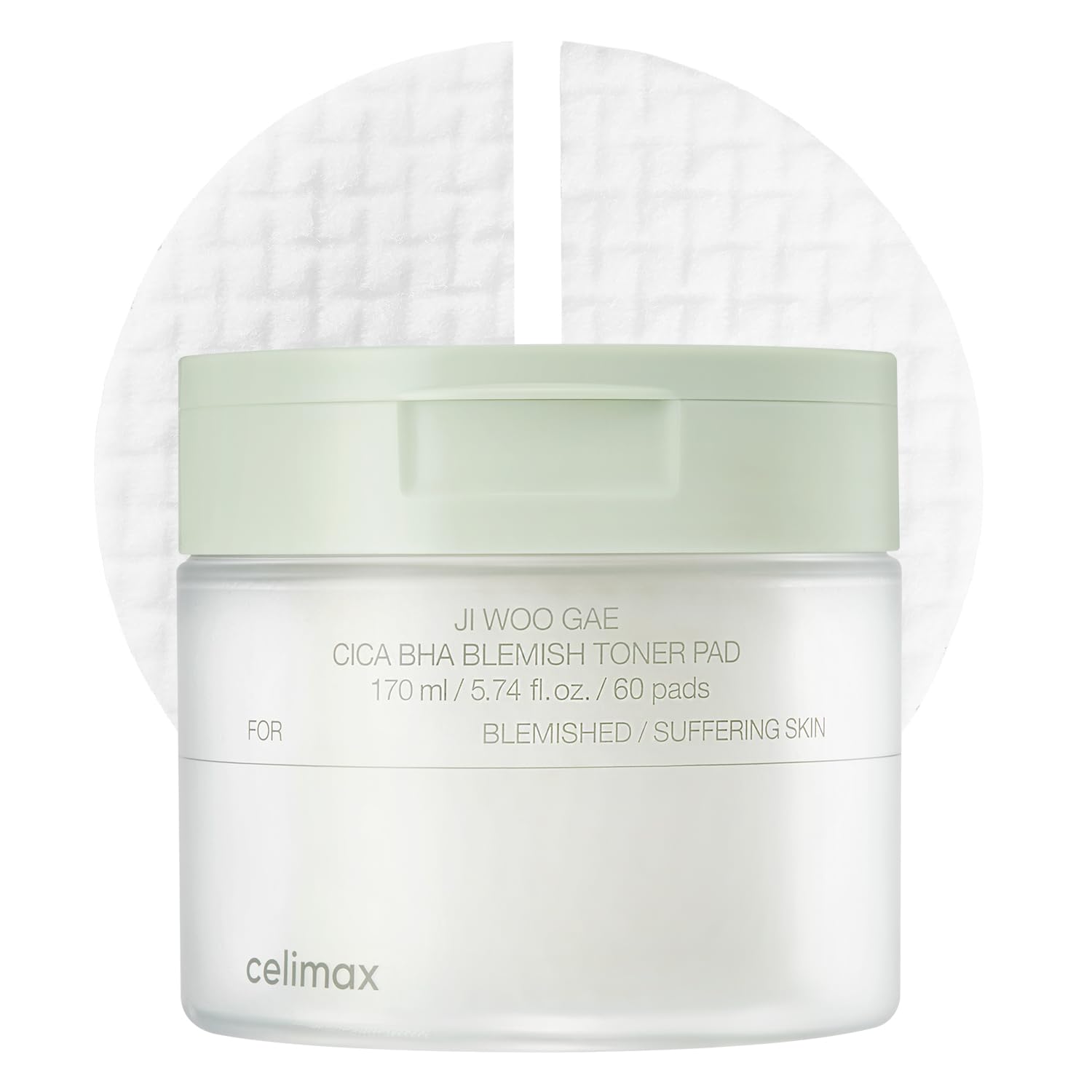 CELIMAX Ji.Woo.Gae CICA BHA Toner Pad 170mL (60 Pads) – Daily Toner Pads & Skin Conditioning Care