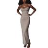 Mesh Dressins Fashion Style Women's Clothing Fashion Sexy Suspenders Low-Cut Slim Fit Hip-Wrapped Mesh Length Dress