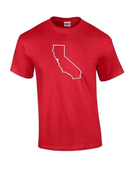California Outline T-Shirt Cotton Shirt Red Black Navy Royal CA West S - 5XL 4XL
