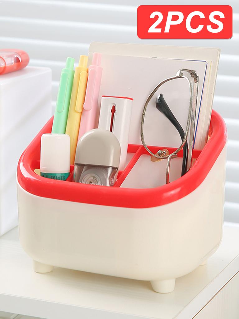 1/2 Stück Schreibtisch 6-Fächer Trapezförmiger Kreativer Stifthalter Schüler Zuhause Mini Schreibwaren Mehrzweck Diverse Aufbewahrungsbox