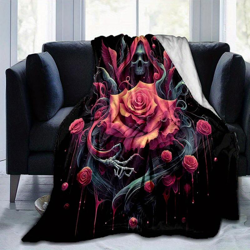 1pc Gothic Rose Blanket