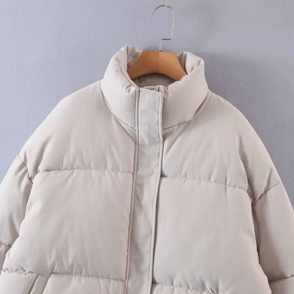 Women's Winter Jarm Stand Collar Cotton Jacket, Bread Jacket, Cotton Padded Jacket