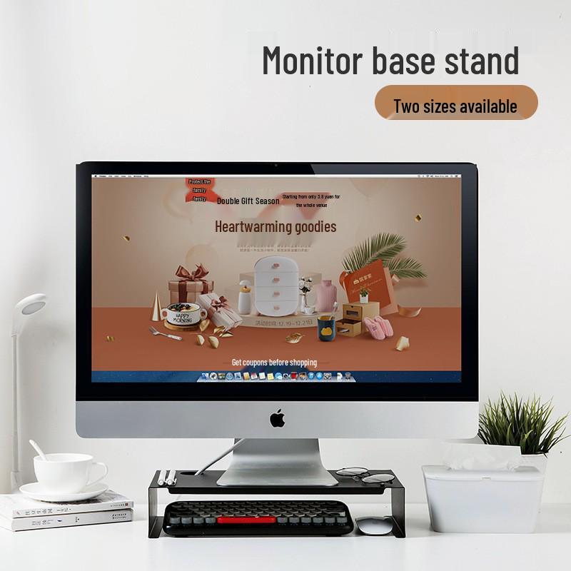 Eisenkunst Laptop- und Desktop-Monitorständer mit Tastaturspeicher