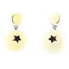 NOA [G0463] - Silver Beige 'Starry Night' Designer Earrings