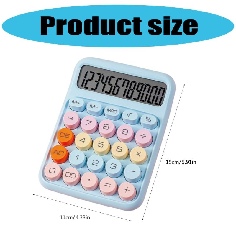 Transparent Button Calculator with Large Display LCD Display Big Button Calculator for Daily Basic Office Students