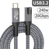 90 Degree USB4 Cable 40Gbps USB C to USB C 240W Fast Charging Display Cable Support 8K@60Hz 40Gbps Data Cable for Phone