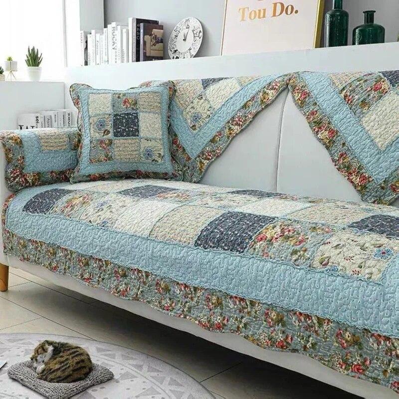 Modular Machine Washable Sofa Mat Hot Selling Anti Slip Minimalist All-season Universal Cushion Pastoral Floral Cushion