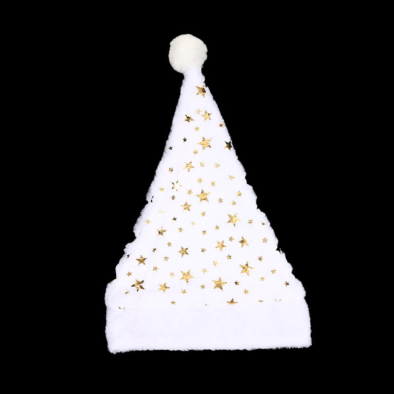 Cute Bronzing Snowflake Imitation Rabbit Fur Christmas Hat Star Plush Hat Adult Children Party Decorations