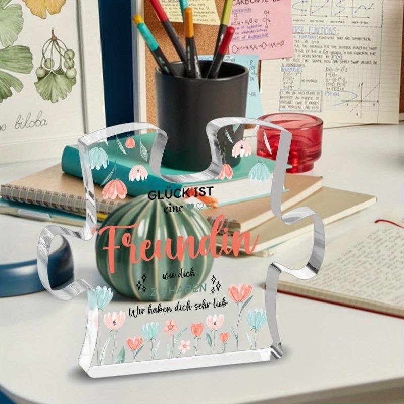 2D Flat Acrylic Decorative Sign and Ornament,Floral Accent,Motivate Close Friends,Show Gratitude and Affection, Desk Living Room Acrylic Decoration