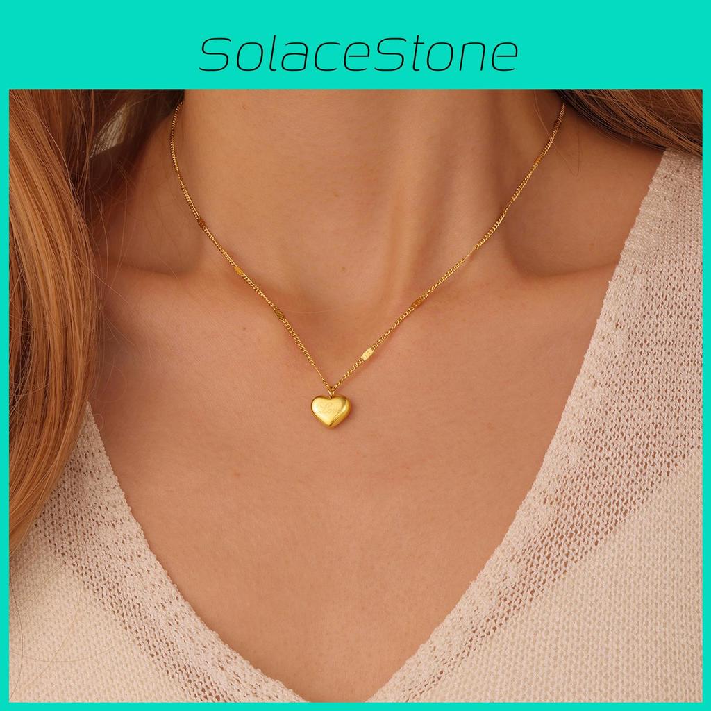 Fashion Titanium Steel Love Heart Pendant Necklace With Alphabet Charms For Women And Men