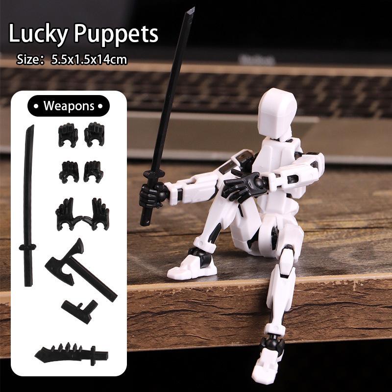 Sada akční figurky, obří meč Robot Akční figurka Robo 3D vytištěná 13 Akční figurka Fidget Toys kloubová, Sběratelé Desktop