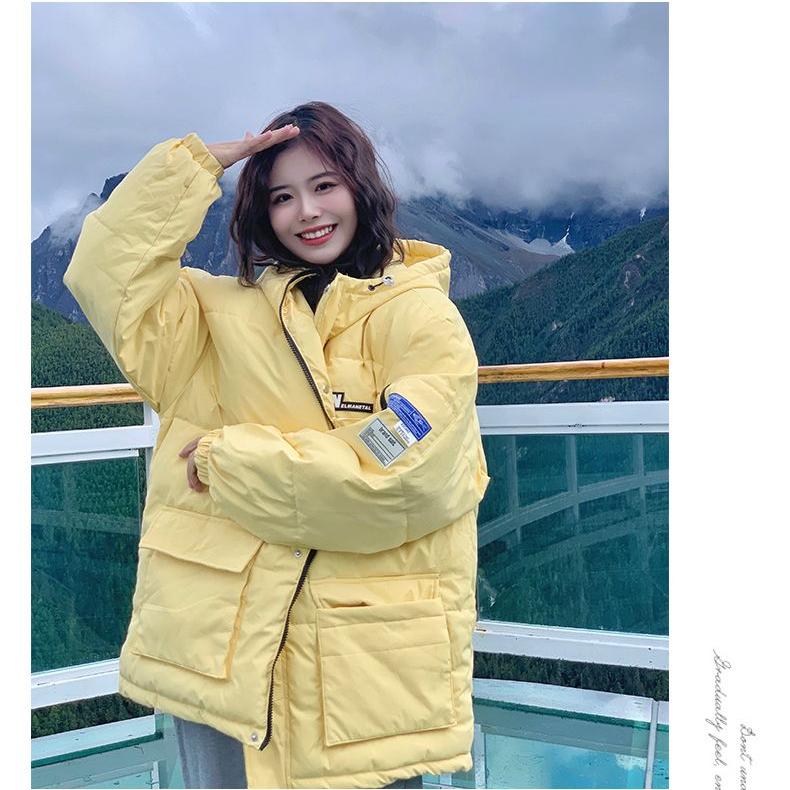 Zimní volný chlebový kabát Korejská verze Svrchní oděv ze zesílené bavlněné bundy