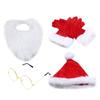 Santa Suit Christmas Santa Clauses Costume for Men Women 3/4Pcs Santas Costume Outfits Funny Bear Hat Glasses Gloves