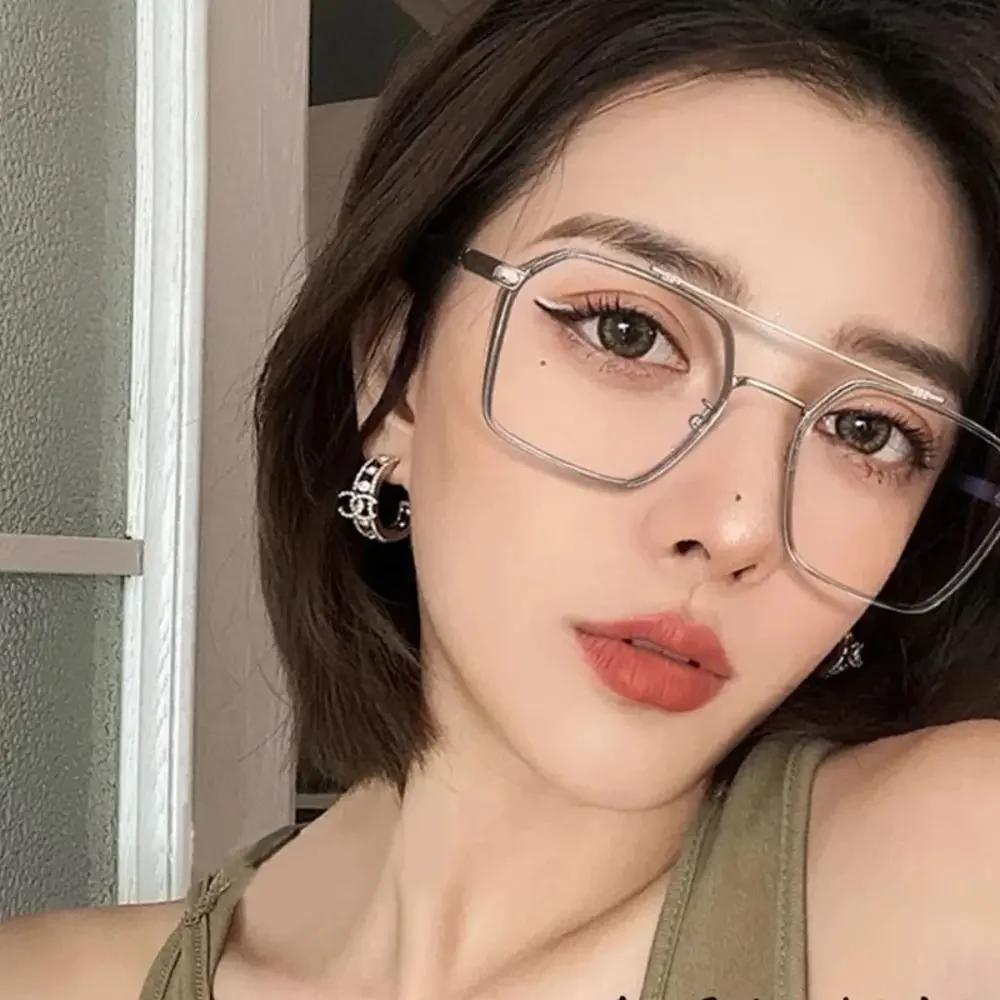 Durable Anti-Blue Light Glasses Portable Plastic+Metal Computer Goggles Eye Protection Large Framed Glasses For Men Women