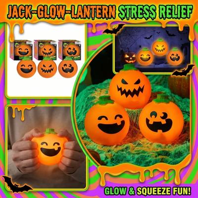 Halloween Pumpkin Stress Ball Toy Glow In the Dark Squishy Squeeze Ball for Kids and Adults Sensory Relief and Focus Aid
