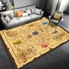 "Pirate Treasure Map Rug with Compass and Adventure Symbols Design" Suitable for use as an anti-slip for living room bedroom sofas