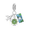 Travel Theme Airplane Suitcase Pendant Beads S925 Silver Original Design DIY Handmade Jewelry Charms for Women Daily Accessories