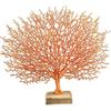 Coral Sculpture Table Top Ornament Decor Tabletop Figurine, Orange