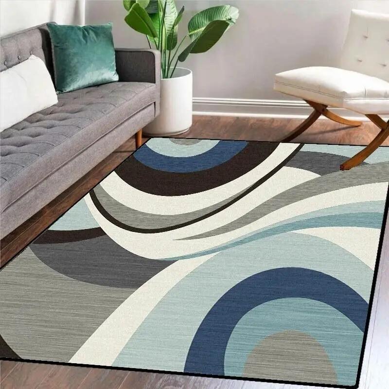 Nordic Striped Rugs for Living Room Decor Plaid Patten Rug Home Decorations Carpets for Bedroom Large Area Carpet Non-slip Mat