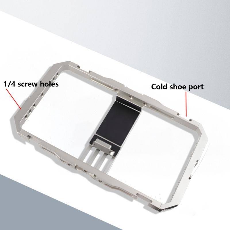 Aluminum Mobile Video Rig with Multiple Mounting Option & Ergonomic Handles Phone Stabilizers Cage set for Steady Shot