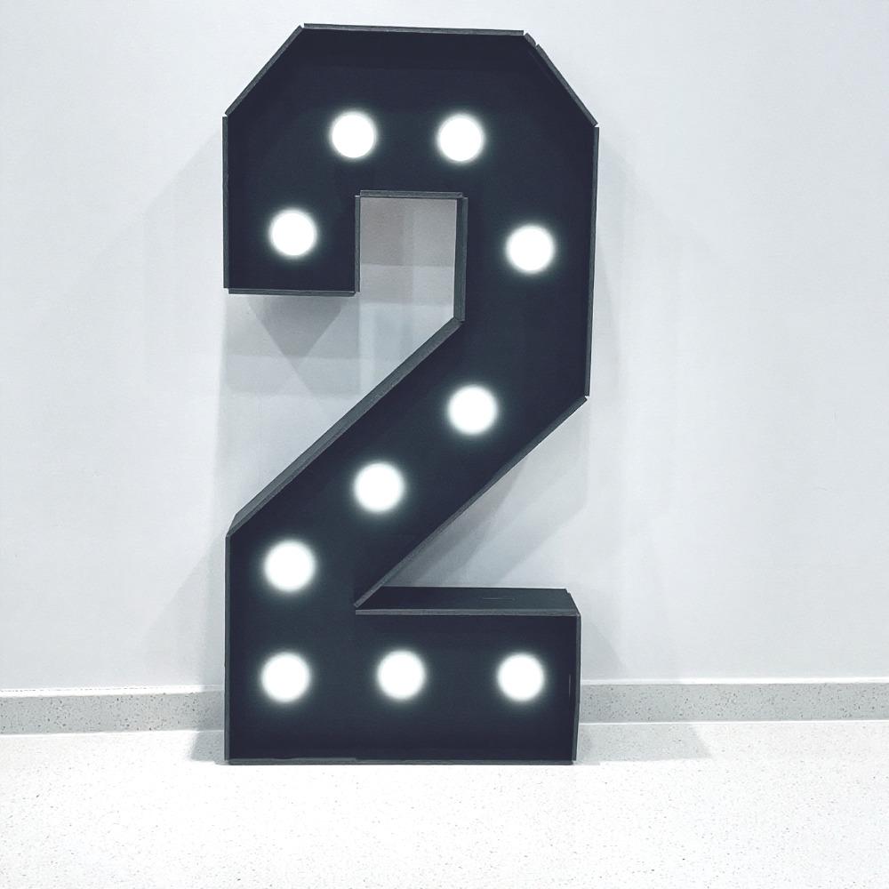 With White Light Black 3FT 91.5cm Marquee Numbers – Fits Birthdays, Anniversaries, Back-to-School & Retirements – Adorn with Balloons/Flowers