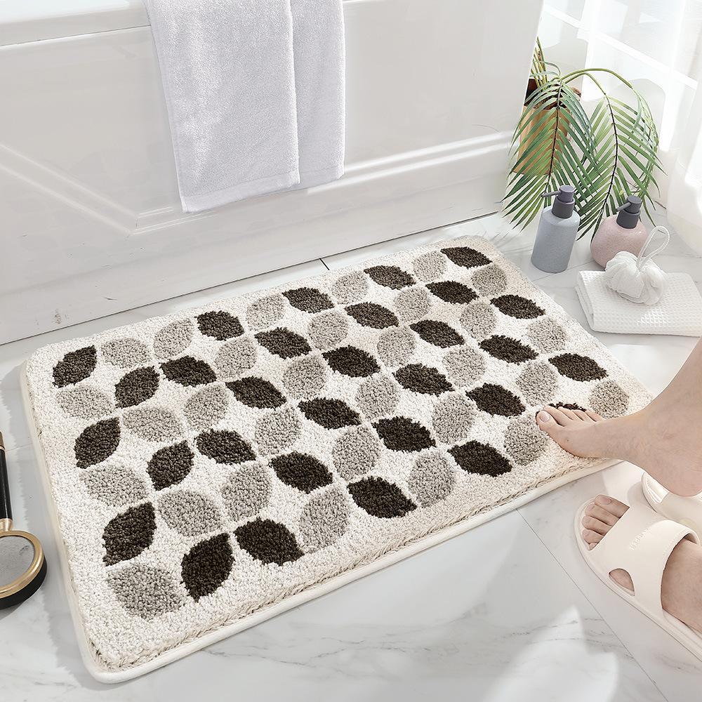 Nordic Minimalist Ins Style Bathroom Mat, Door Mat, Bathroom Floor Mat, Strong Absorbent Mat, Entrance Toilet Carpet, Thickened