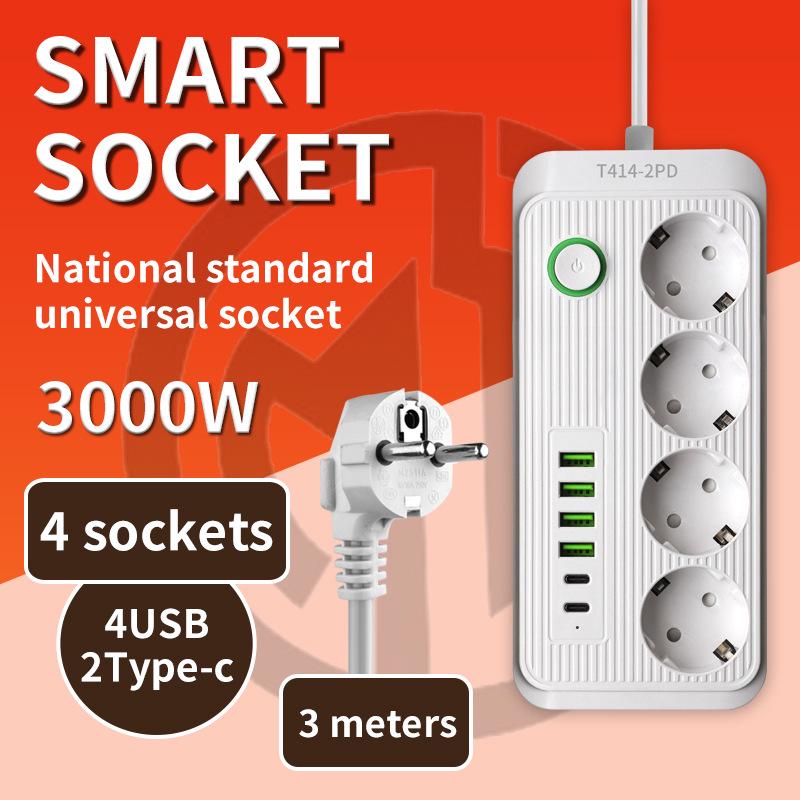 European Standard 16A Power Strip with Two-Pin Socket for Russian, German, Korean, and Austrian Use