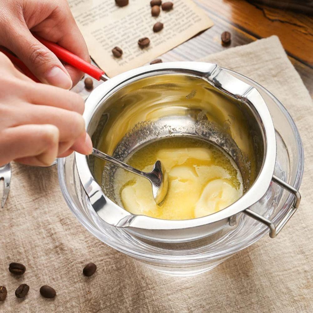 Double Spouts Waterproof Melting Bowl 400ml Double Boiler Insert Durable Butter Melter Pot  Cheese