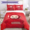 3pcs Custom Name Teletubbies Bedding Set Duvet Cover Closure Includes 1 Duvet Cover & 2 Pillowcases, Soft and Comfortable for All Seasons.