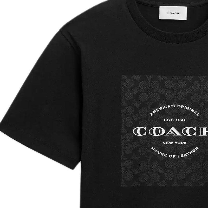 Coach Ss26 Round Neck Short Sleeve Printed Solid T-Shirt Men Tops CCC17-BLK