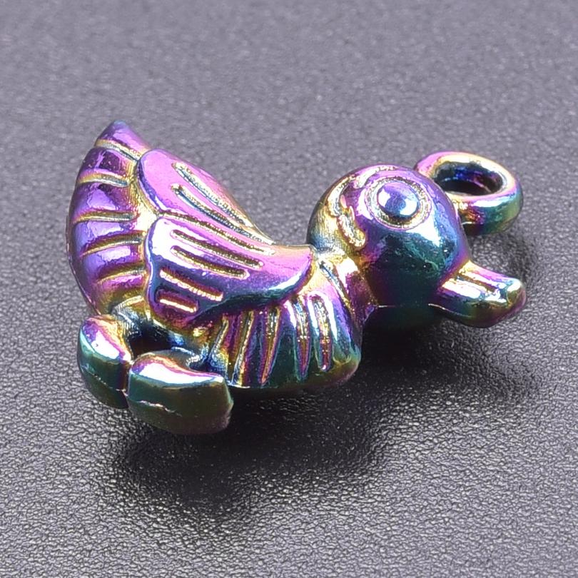 10pcs/Lot Multistyle Animal Pendants Rainbow Charms For Jewelry Making Supplies Eagle Bat Elephant Charm Frog Duck Shark Pendant