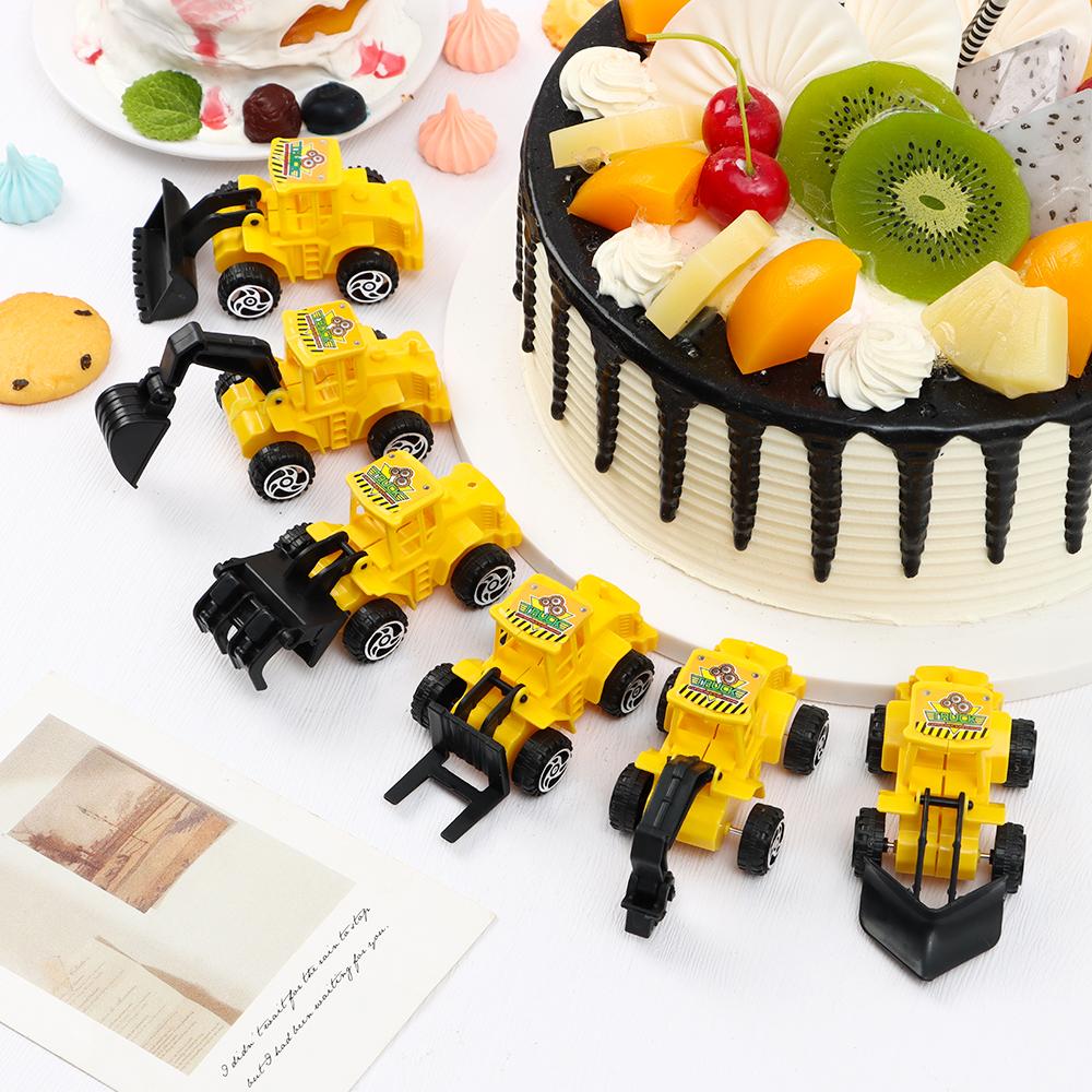 

Пластиковые сувениры для мальчиков, детские инженерные грузовики, игрушки, мини-строительный инженерный автомобиль, торт