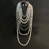 Modern Round Pearls With Ring Chain Layering Necklace Earrings Gift Pack Evening Wear Stone Accessories For Her