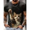 Funny Animal Printed Men's T-Shirts Summer Casual Round Neck Short Sleeve Outdoor Fashion Oversized Male Clothing Street T-Shirts