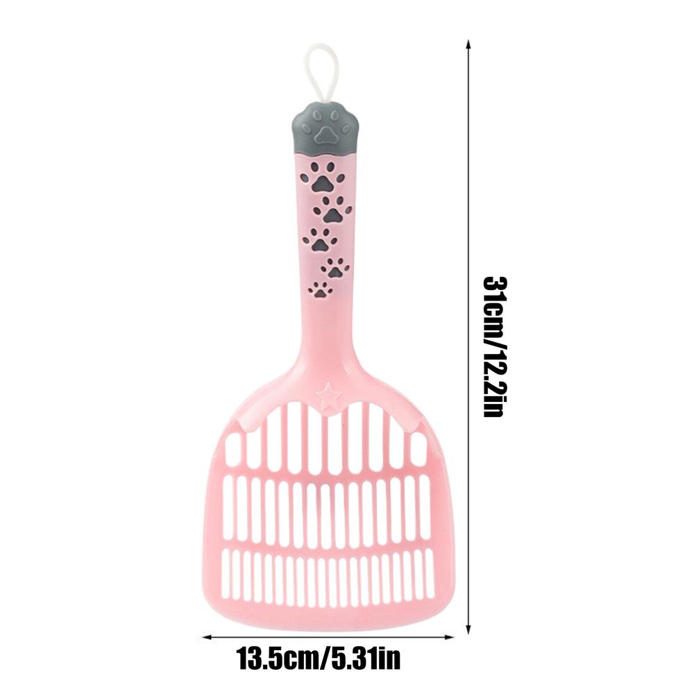 Plastic Cat Litter Shovel Self Cleaning Cat Litter Scoop Kitten Toilet Clean Tools Pet Poop Shovel with Handle for indoor Cat розовый
