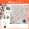 Elegant Luv Is True Heart Shaped Pendant Necklace Unique Titanium Steel Jewelry For Women