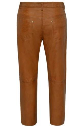 TAN Stylish Pant Men's New Casual 100% SOFT Sheepskin Men's Leather Motorcycle