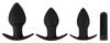 Silibutt Black Vibrating Plugs Set of 3 - Black Velvets - Beginner Plugs & Kits