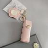 Portable Lipstick Bag Packet PU Leather Backpack Hangings New Flower Mirror Keychain  Keyring Gift