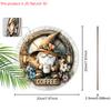 Christmas Hot Cocoa Wooden Sign with Coffee Theme - Warm Winter Navidad Round Sign with Gnome Pattern - Ideal for Front Door, Wall Decor