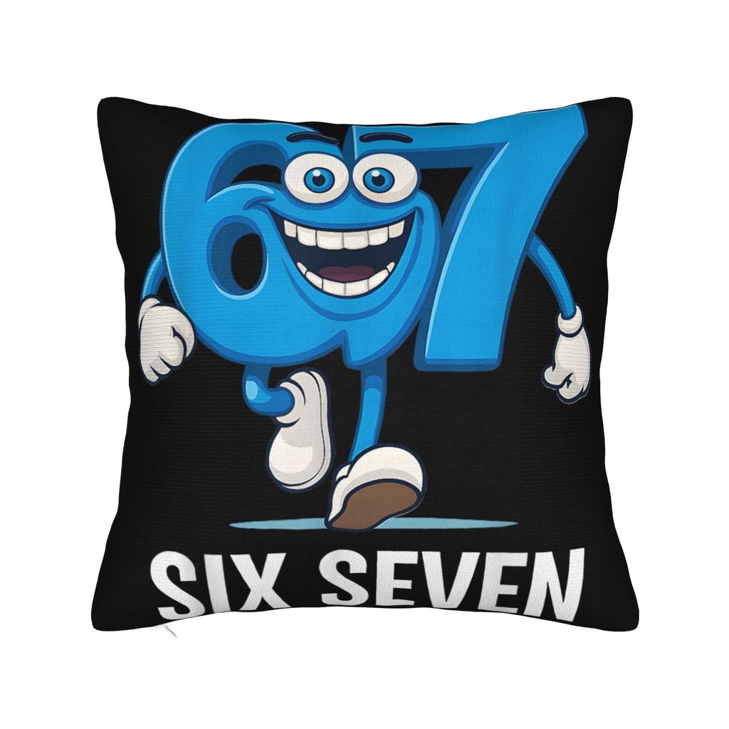 67 Sześć Siedem Zabawna Włoska Brainrot Gamingowa Memowa Poszewka na Poduszkę Miękka Poszewka na Poduszkę Urocza Zabawna Poszewka na Poduszkę do Salonu Kanapy