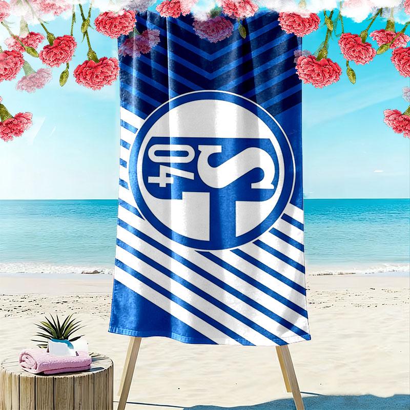 Asciugamano da Spiaggia Stampato Schalke 04, Asciugamano Grande Morbido Asciugatura Rapida per Spiaggia Campeggio Nuoto