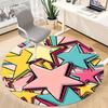 1pc Stars Celebration Office Round Area Rug, Indoor Mat Suitable ForOffice, Under Office Chairs Bedroom Living Room Home Decor T193