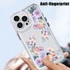 For iPhone 16 Pro 15 Plus 14 Pro Max 13 12 11 XR XS 8 7 Case Floral Print Clear Shockproof Soft Silicone Lens Protection Transparent Phone Cover