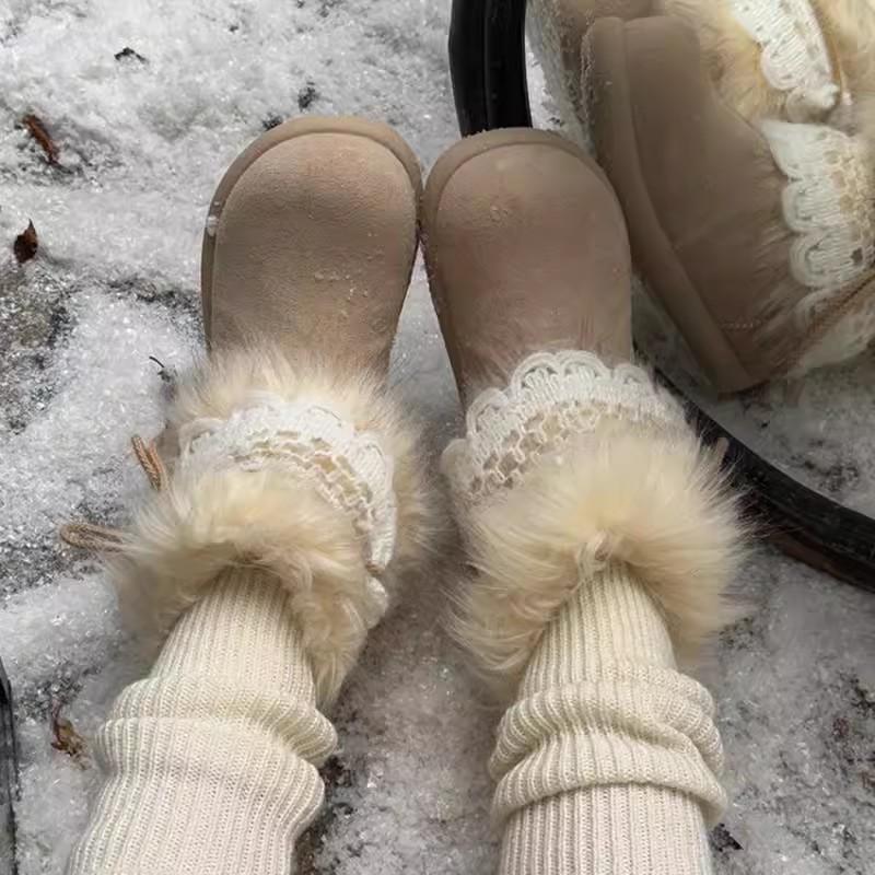 Northeast Millennium Wind Snow Boots Women's Autumn and Winter 2025 New Thickened Height Increase Fleece Warm Sleeve Cotton Shoes Women