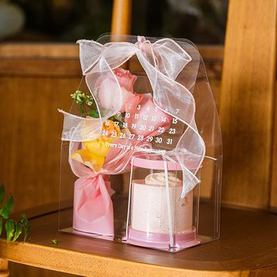 Clear Cake Bakery Gift Box Candy Treat Bags with Handle Dessert Cookies Bag Birthday Wedding Baby Shower Party Favor Gift Bags