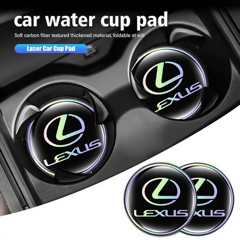2Pcs Car Water Cup Mat Auto Interior Storage Pad Accessories For Lexus F SPORT ES RX NX LS UX LM LX GX LC RZ IS CT GS RC HS LBX