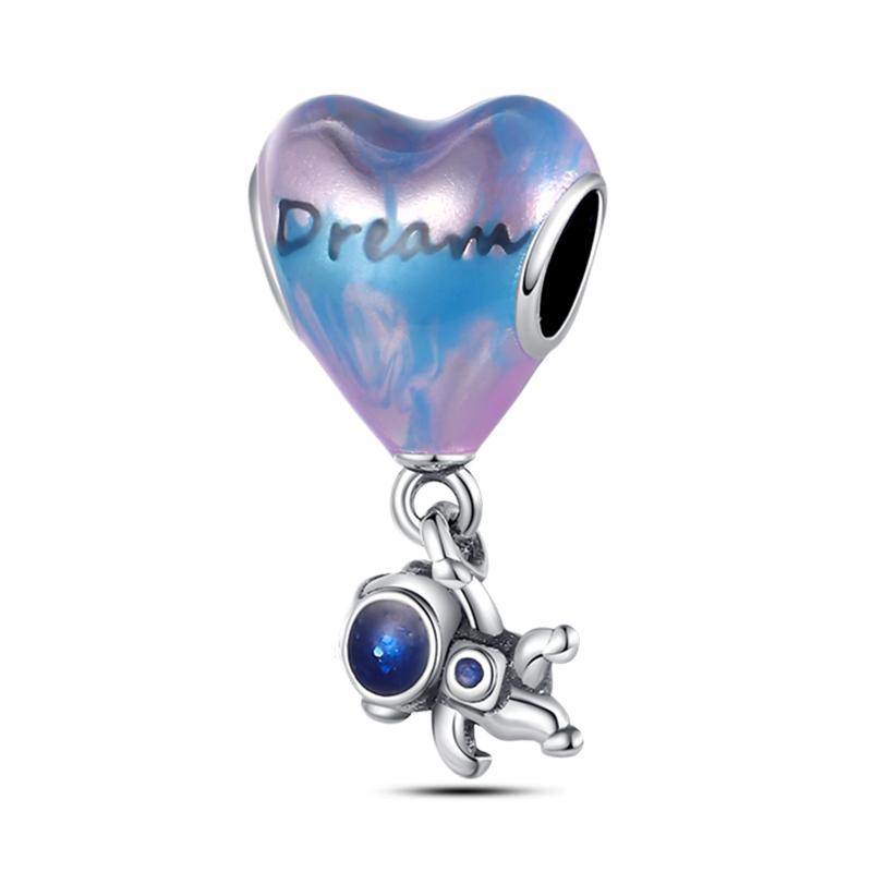 Romanticcopper Couple Colourful Heart Shapedballoon Charms Beads Fit 3Mmoriginal Bracelets Diy Jewelry Gifts